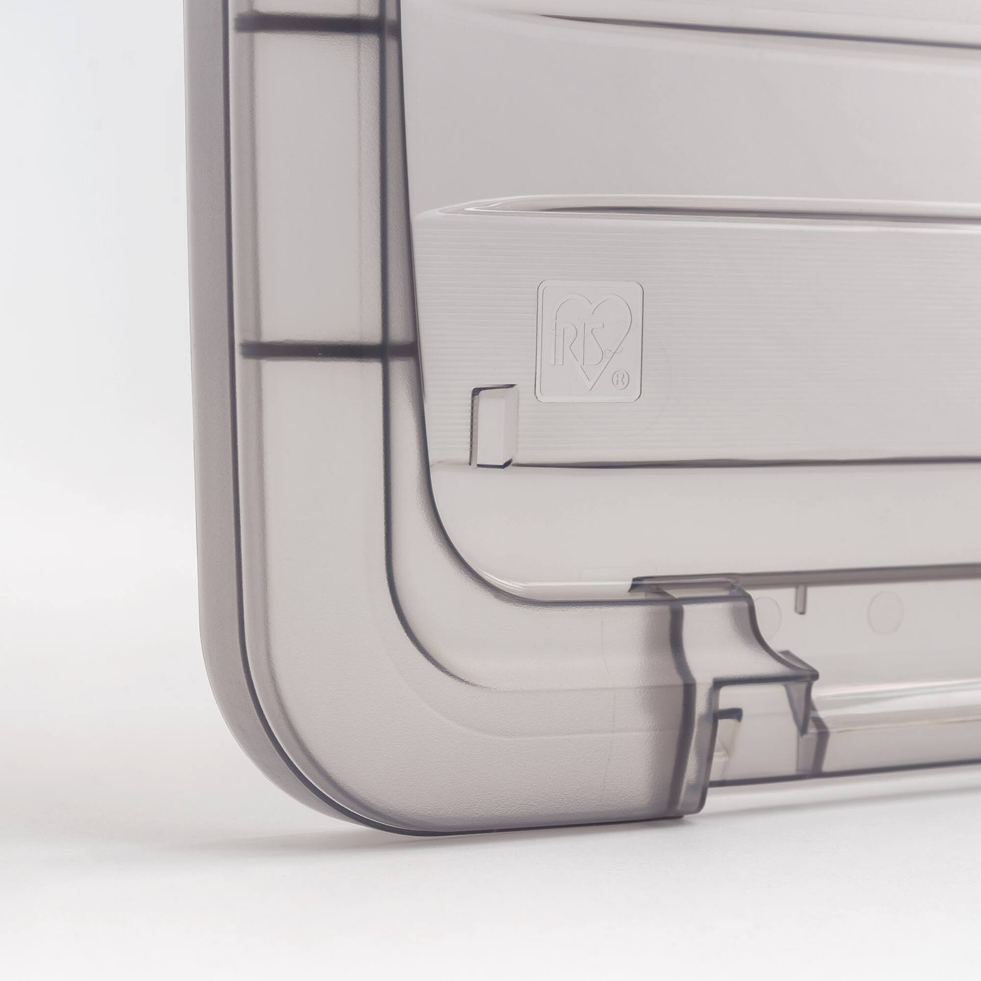 IRIS Stack & Pull Clear Plastic Storage Boxes with Gray Lid